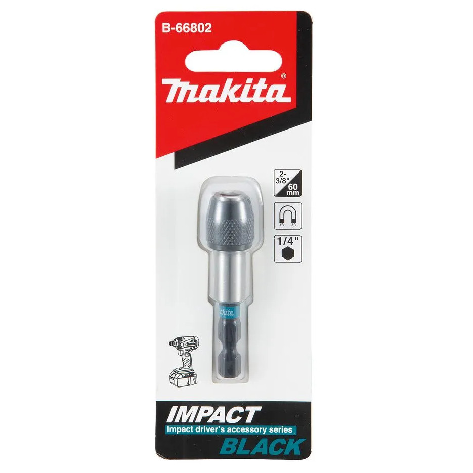 Держатель Makita Impact Black магнитный с фиксатором 1/4" 60мм (B-66802) — Фото 2